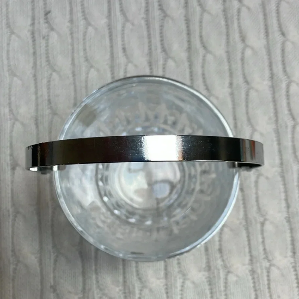 Cristal d'Arques France Mini Ice Bucket With Silver Metal Handle lead crystal